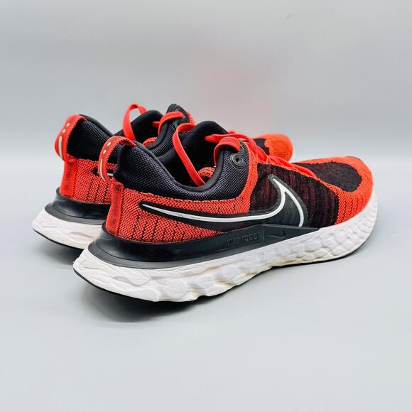 Nike Shoes Mens 9 Red Black React Infinity Flyknit Running Athletic Sneakers - Picture 9 of 13